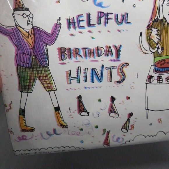 Vintage American Greetings Helpful Birthday Hints Gift Wrap Sheets-Funny-NEW - Picture 7 of 7